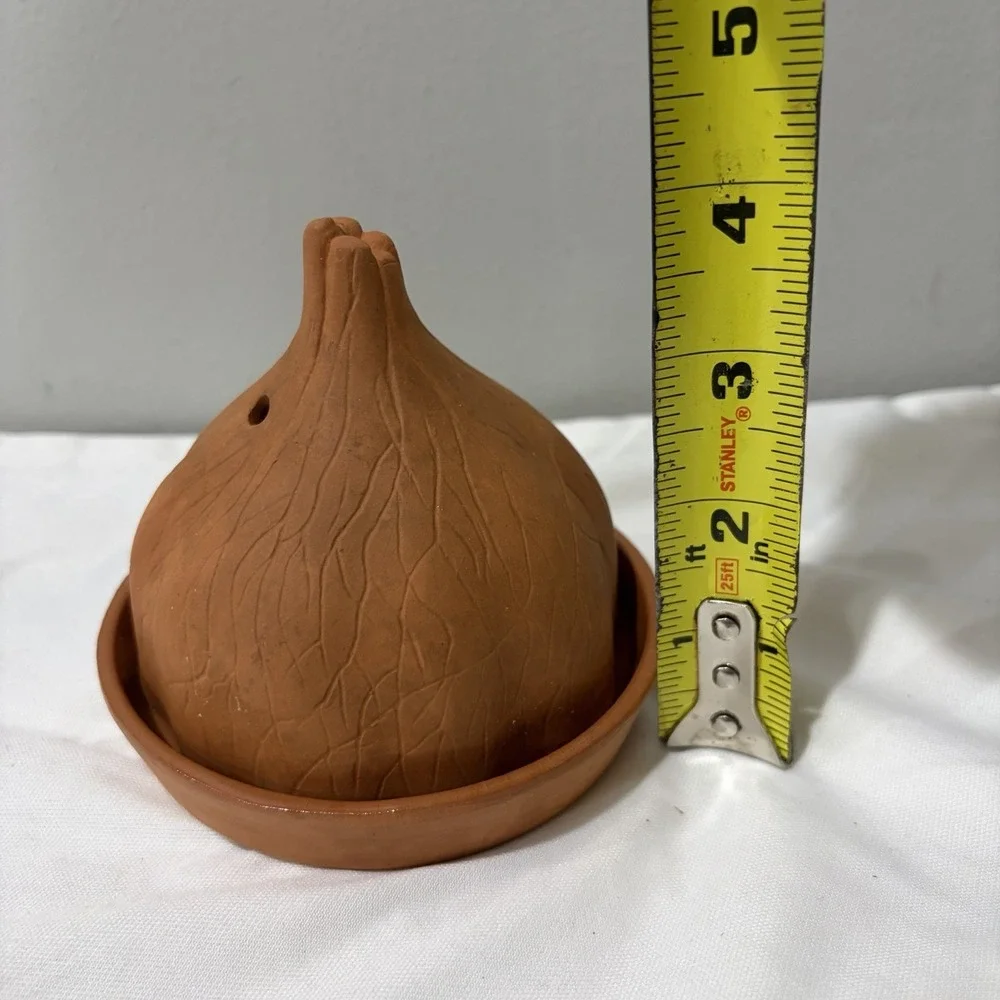 Rowoco Terra Cotta Garlic Roaster Baker Cooker‎ & Keeper Storage Set Vintage
